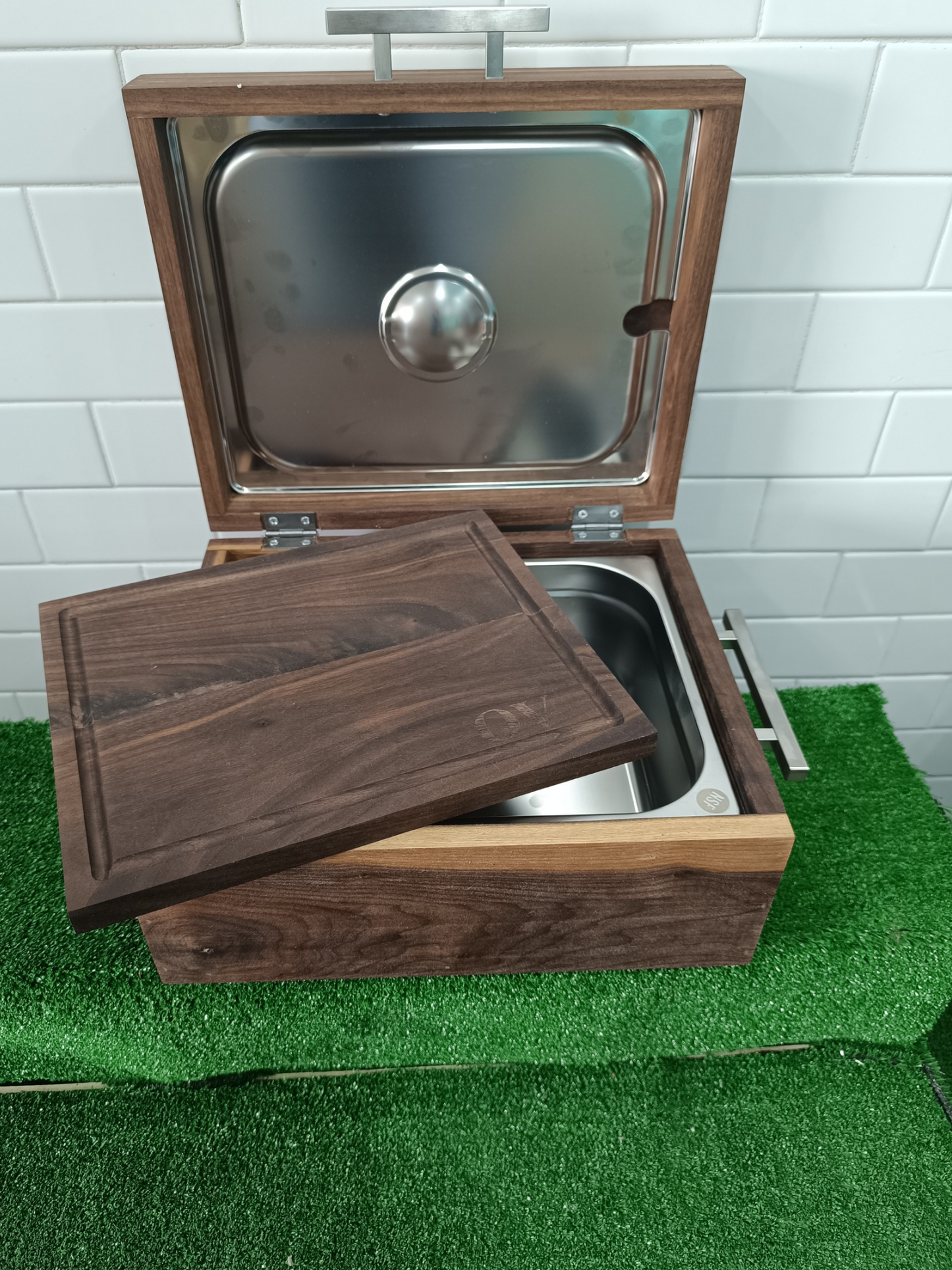 Cajas de madera de nogal también conocidas como Grill Box
