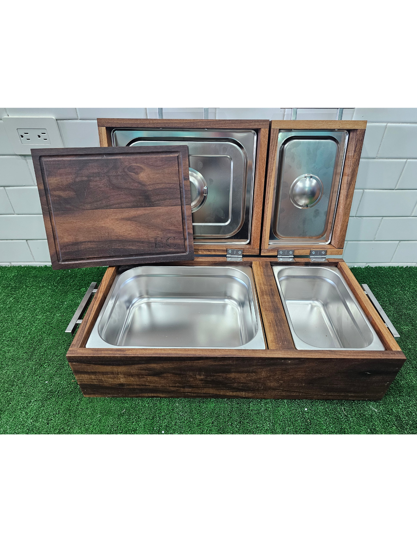Cajas de madera de nogal también conocidas como Grill Box