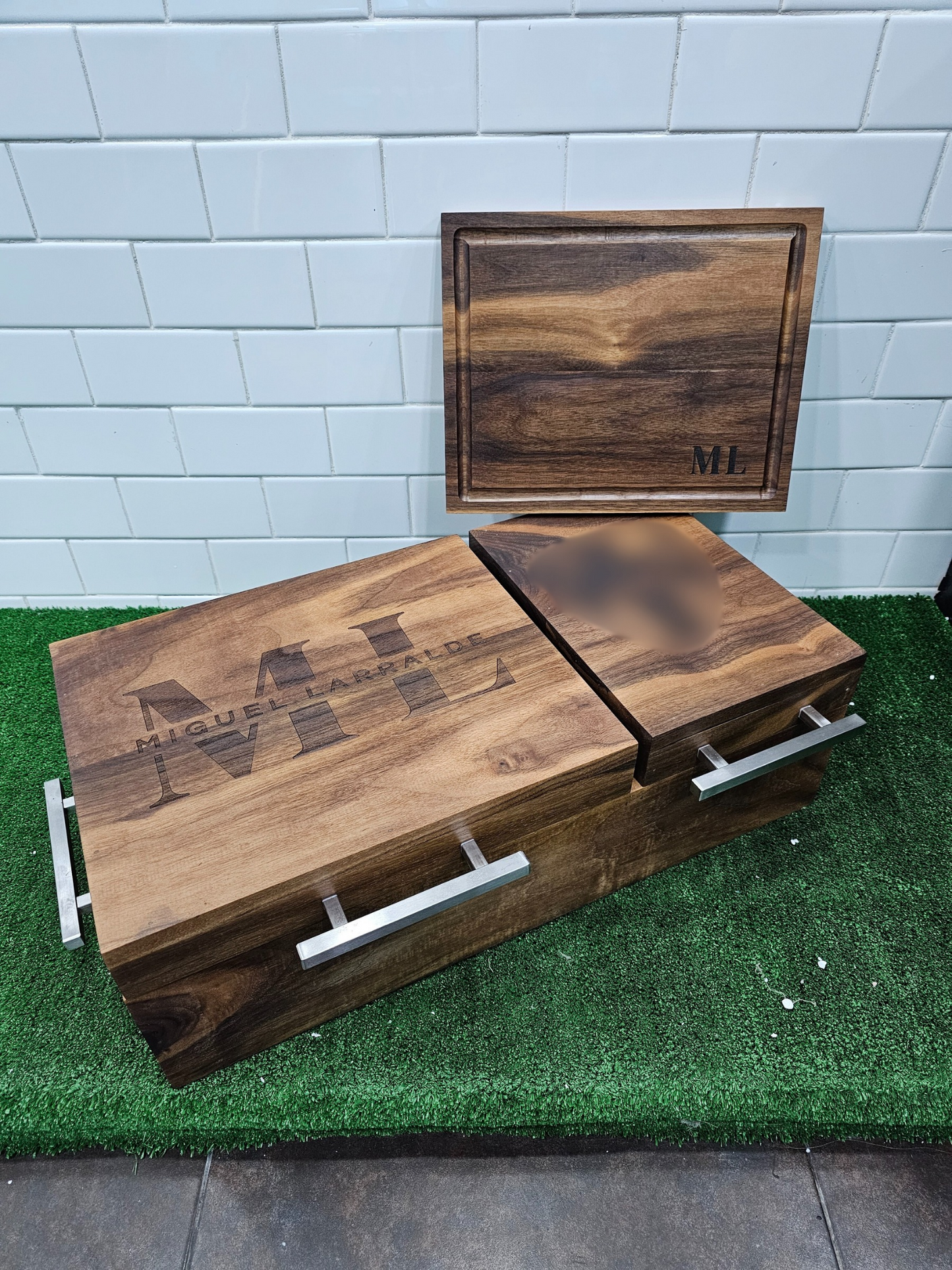 Cajas de madera de nogal también conocidas como Grill Box