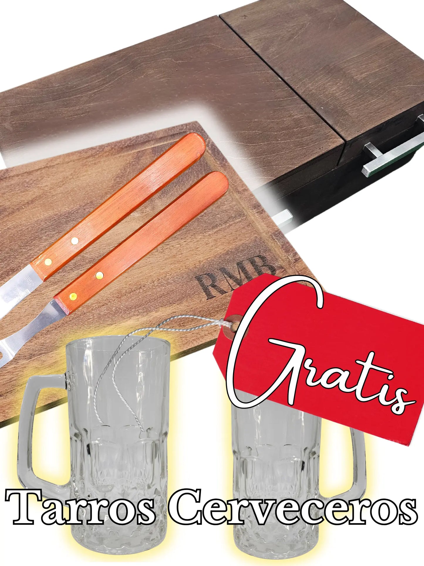 Mega Caja de Pino en Kit - Caja de Madera para Carne Asada