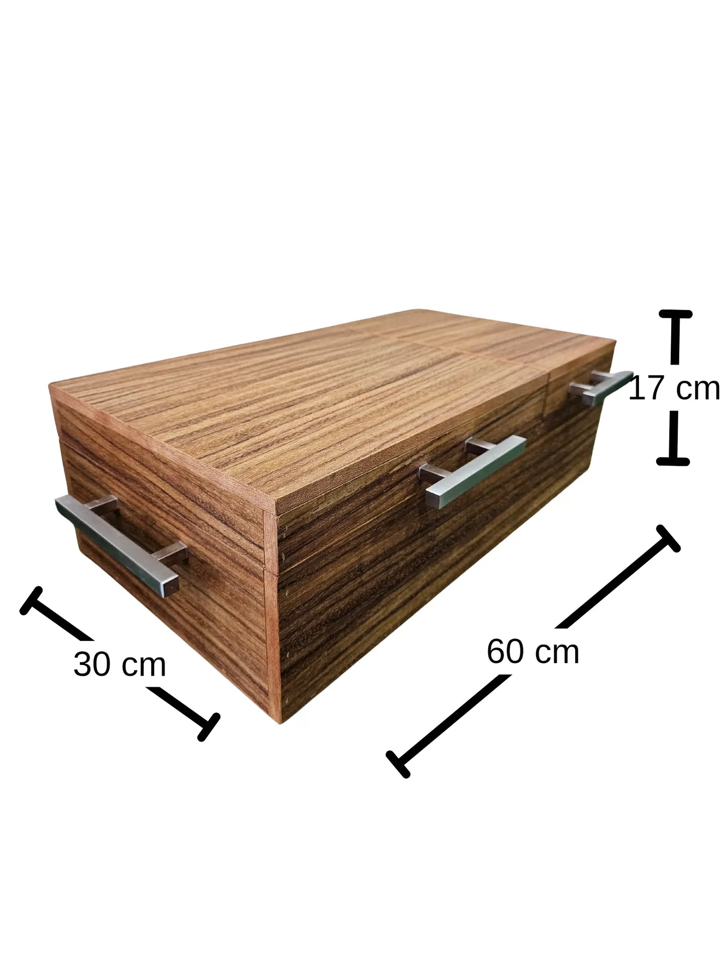 Caja parota ligera doble inserto 30x35x17 cm con tabla para carne asada y Grill Box