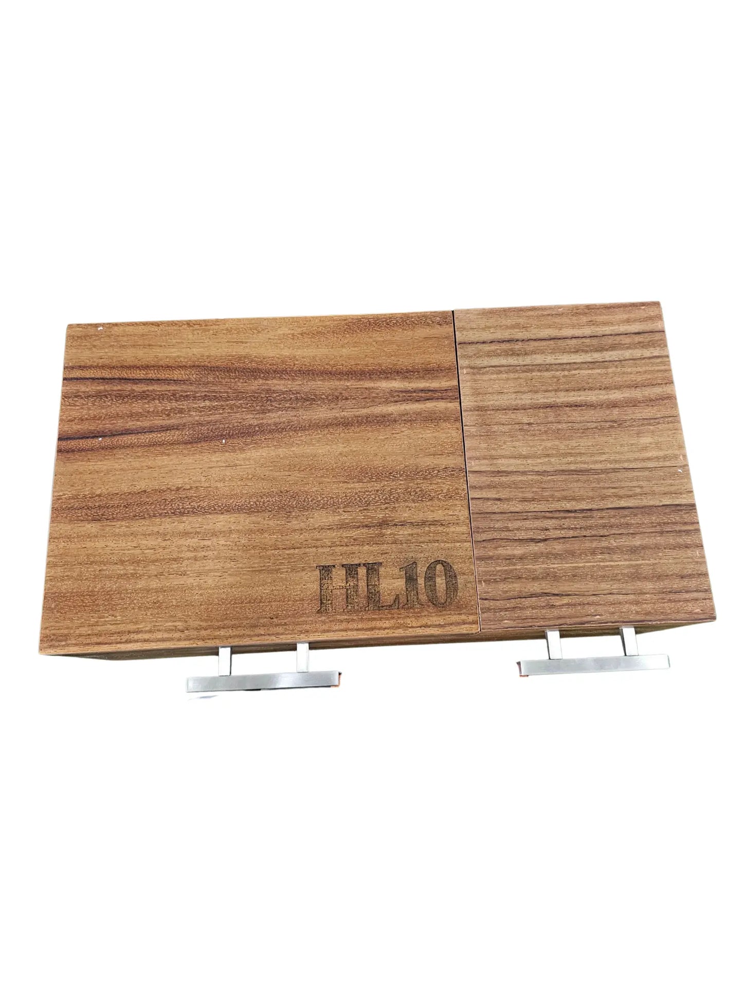 Caja parota ligera doble inserto 30x35x17 cm con tabla para carne asada y Grill Box
