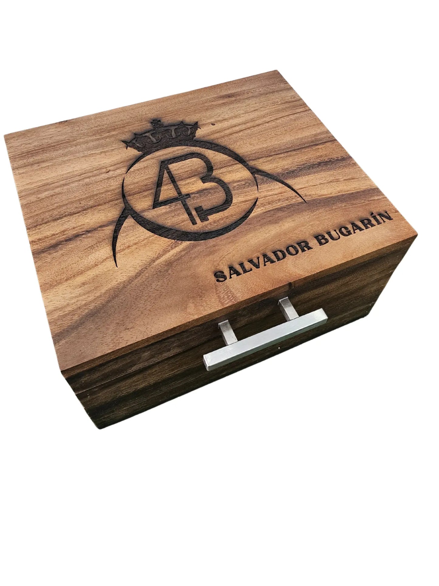 Caja parota sólida 30x35x17 cm con tabla para carne asada y Grill Box