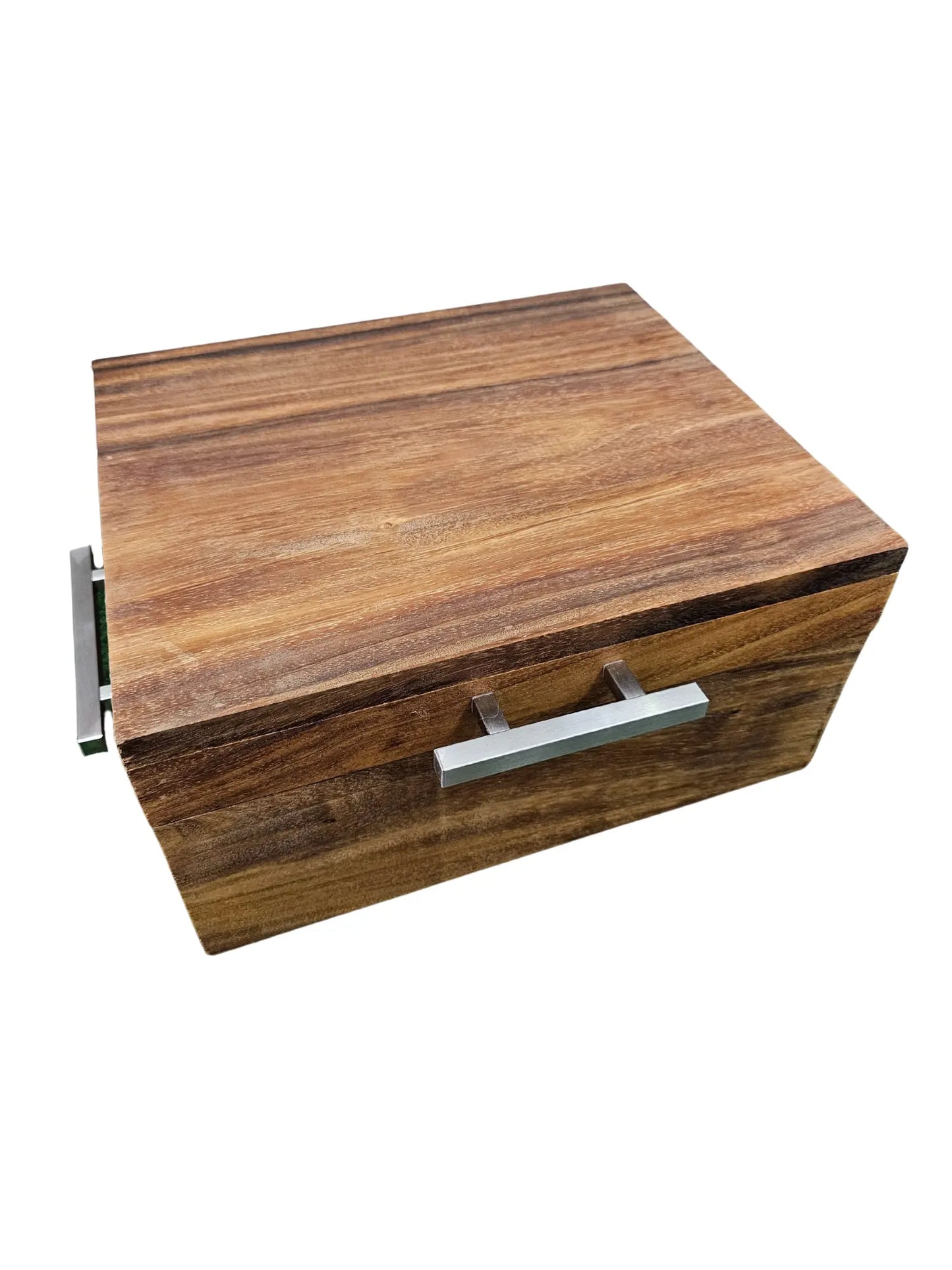 Caja parota sólida 30x35x17 cm con tabla para carne asada y Grill Box