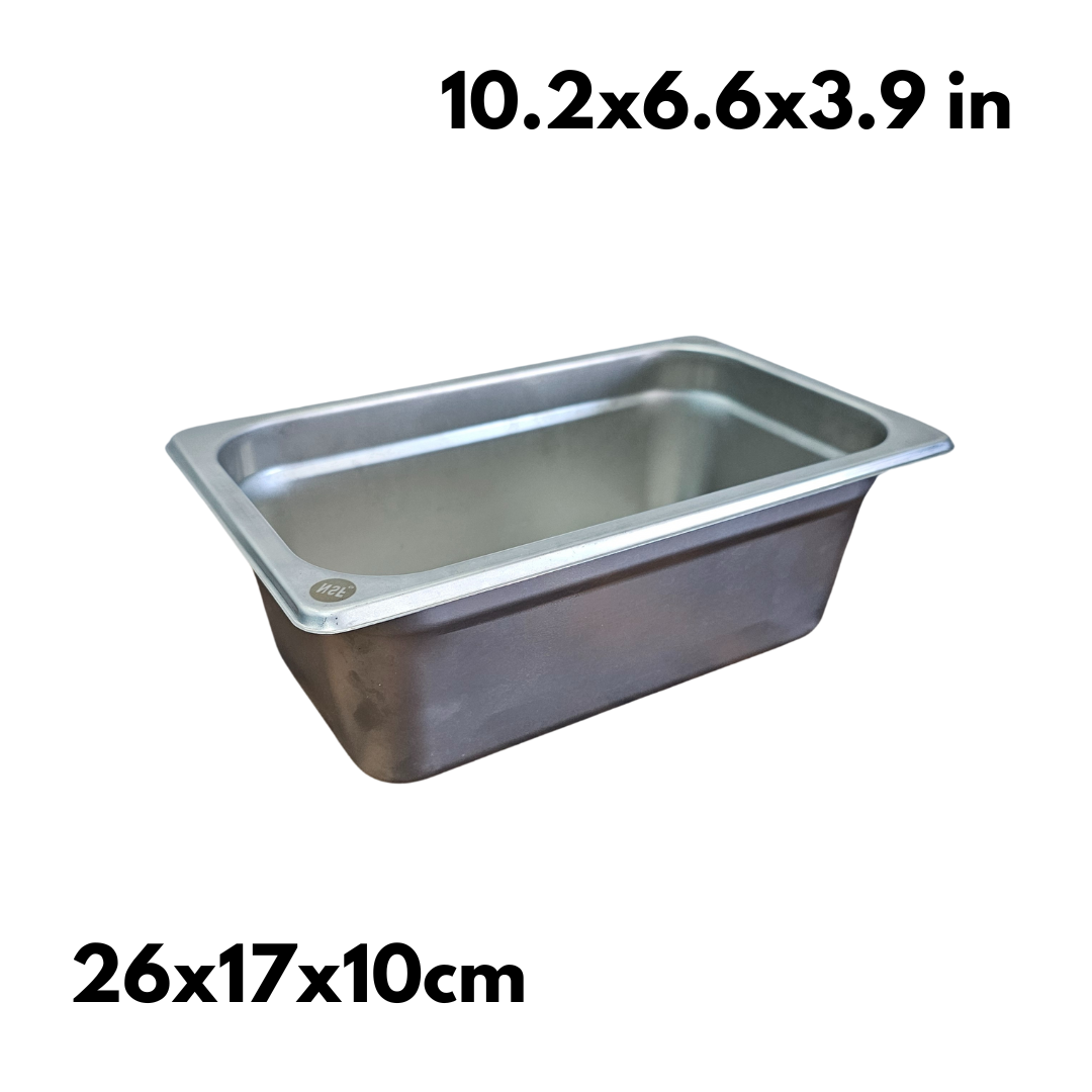 Inserto de acero inoxidable cuarto x 10 cm para caja de madera carne asada y Grill Box