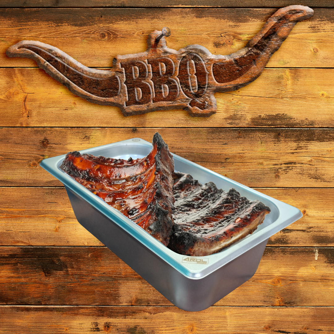 Inserto de acero inoxidable cuarto x 10 cm para caja de madera carne asada y Grill Box