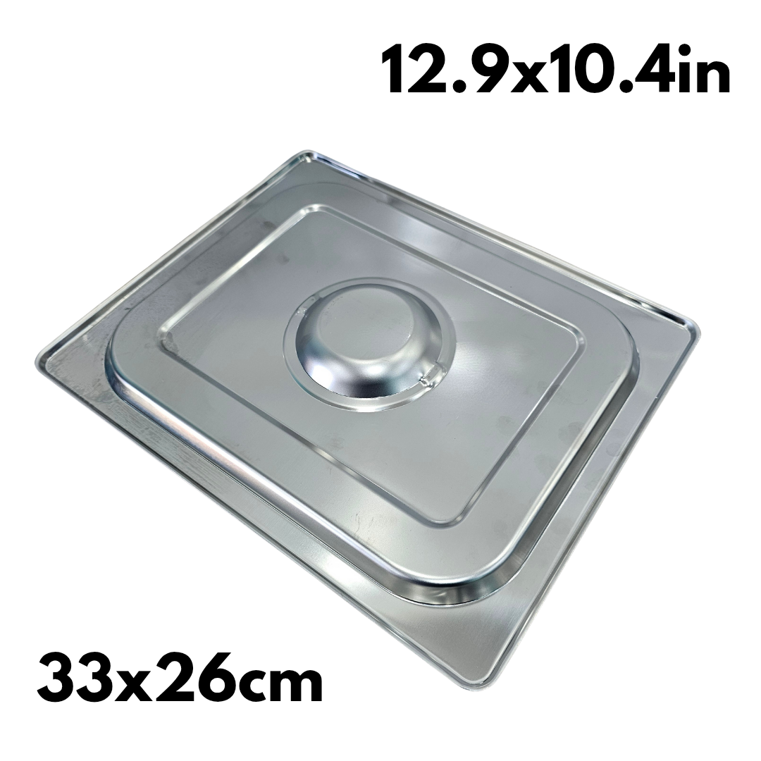 Tapa de acero inoxidable ½ para inserto de caja de madera carne asada y Grill Box