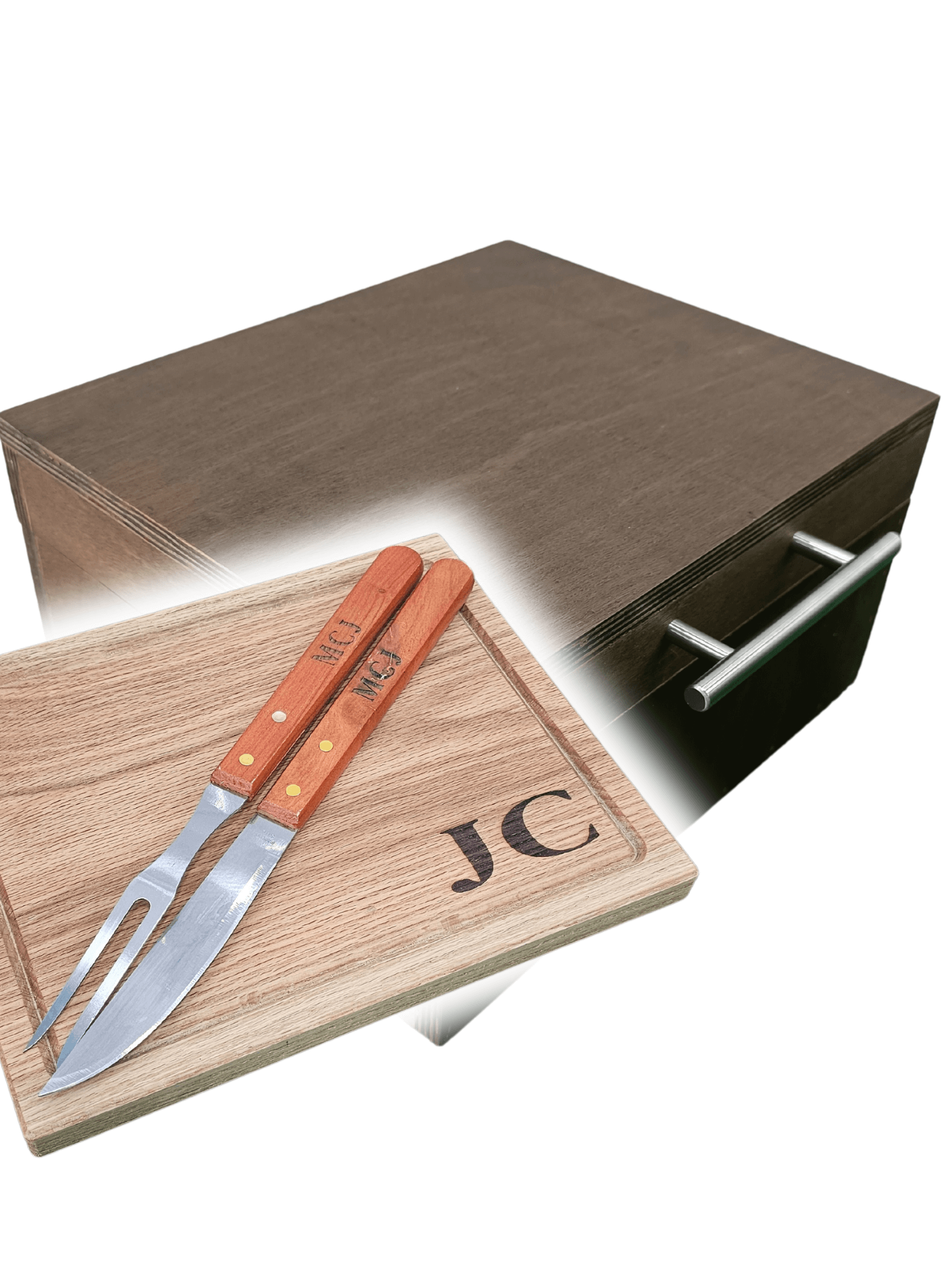 Caja de madera de okume en kit, conocida como Grill Box