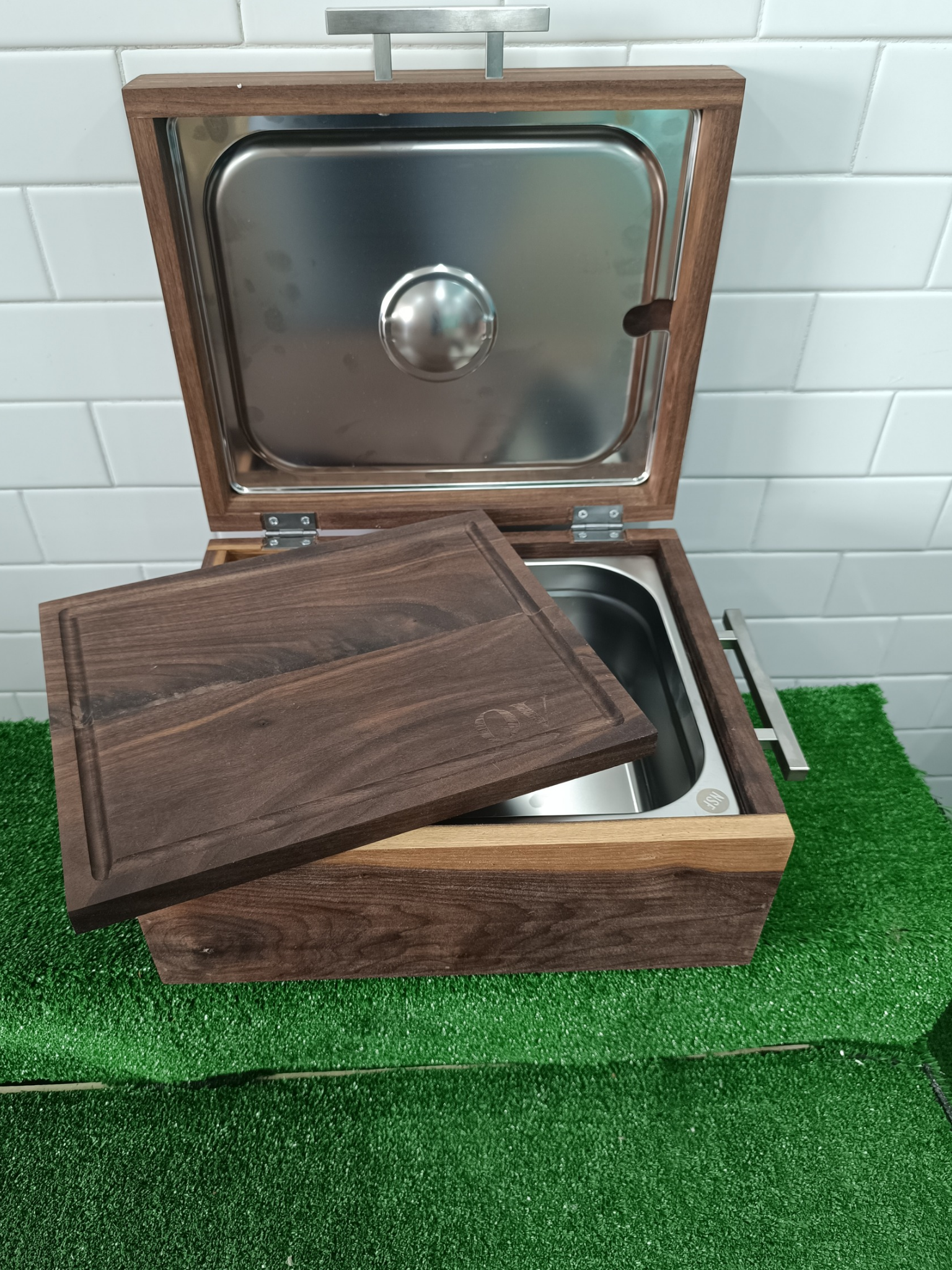 Cajas de madera de nogal también conocidas como Grill Box