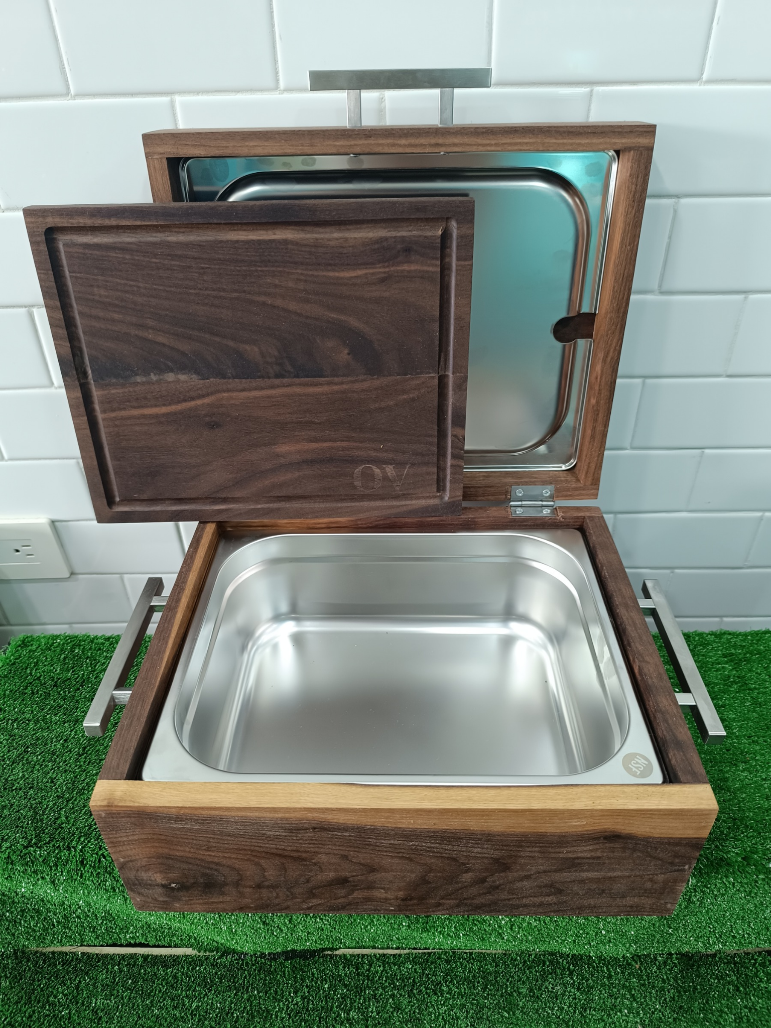 Cajas de madera de nogal también conocidas como Grill Box