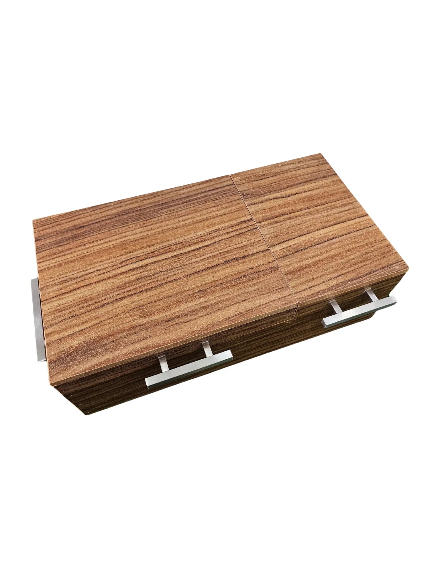 Caja parota ligera doble inserto 30x35x17 cm con tabla para carne asada y Grill Box