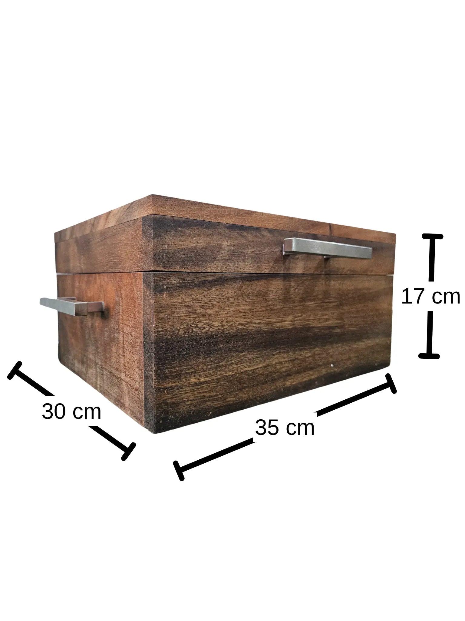 Caja parota sólida 30x35x17 cm con tabla para carne asada y Grill Box