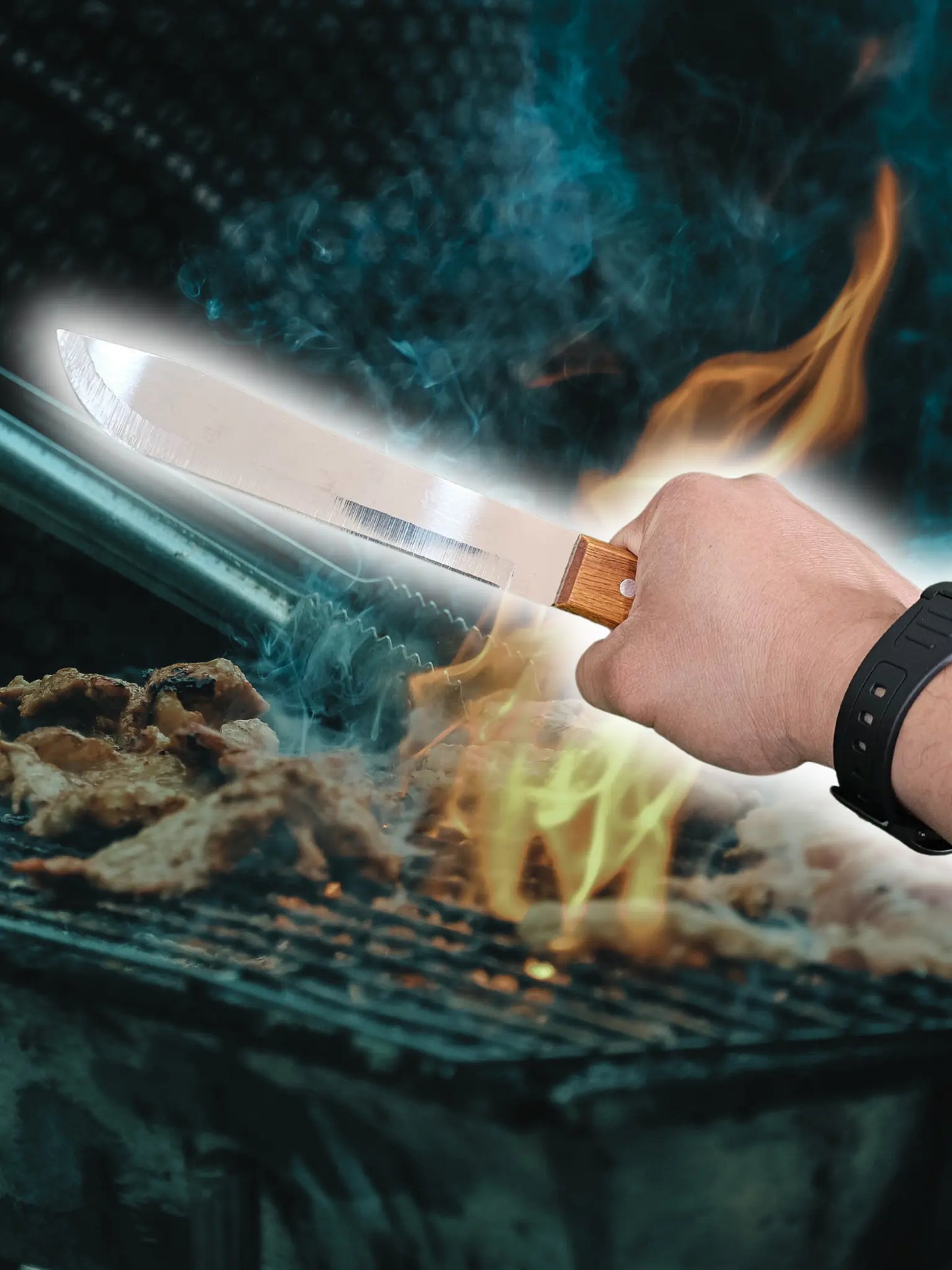 Cuchillo Pastor Grande de Acero Inoxidable para Carne Asada